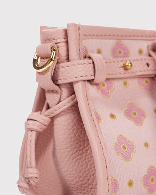 Pink Persimmon Motif Silk Brocade Baguette Bag