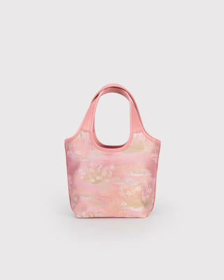 Pink Brocade Basket Handbag