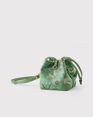 Green nine-colored deer brocade crossbody bag, 45-degree view